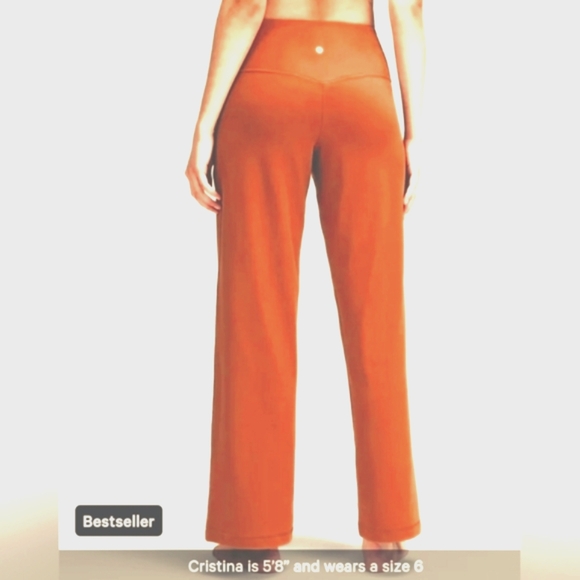Lululemon NWOT Orange-Rust Align High Rise Wide-Leg Pant. Size 2 S. HP! - Picture 3 of 6